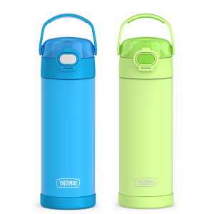 16oz FUNtainer  Water Bottles with Locking Lids Electric Blue & Neon Lime Bundle