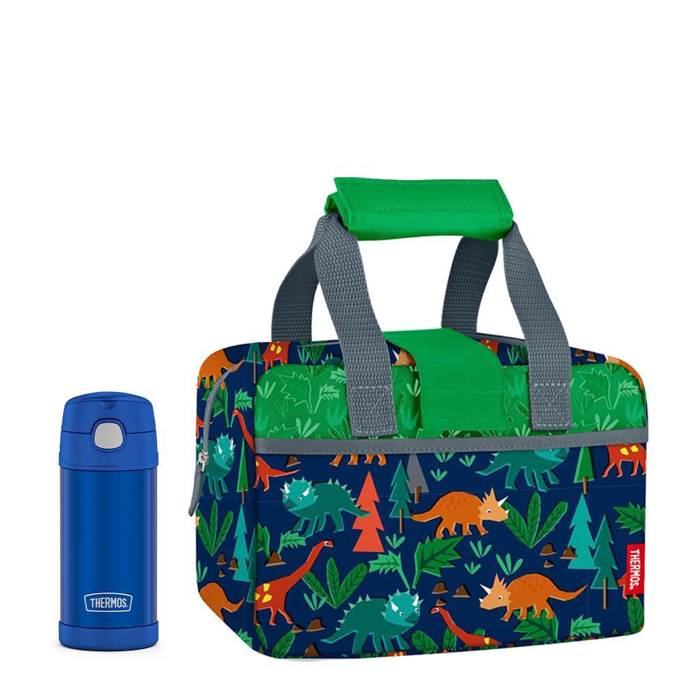 Lunch Duffle With 12oz FUNtainer Solid Bottle Woodland Dino