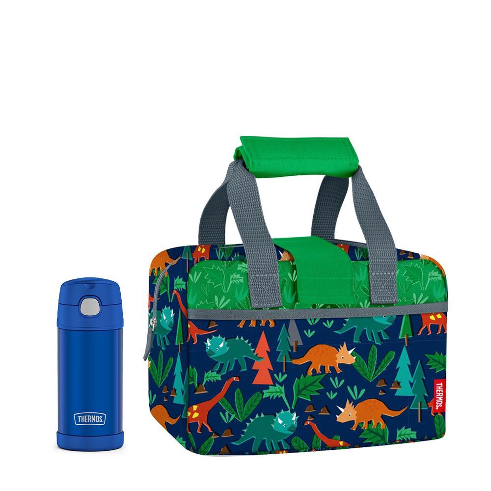 Lunch Duffle With 12oz FUNtainer Solid Bottle Woodland Dino - Image 4