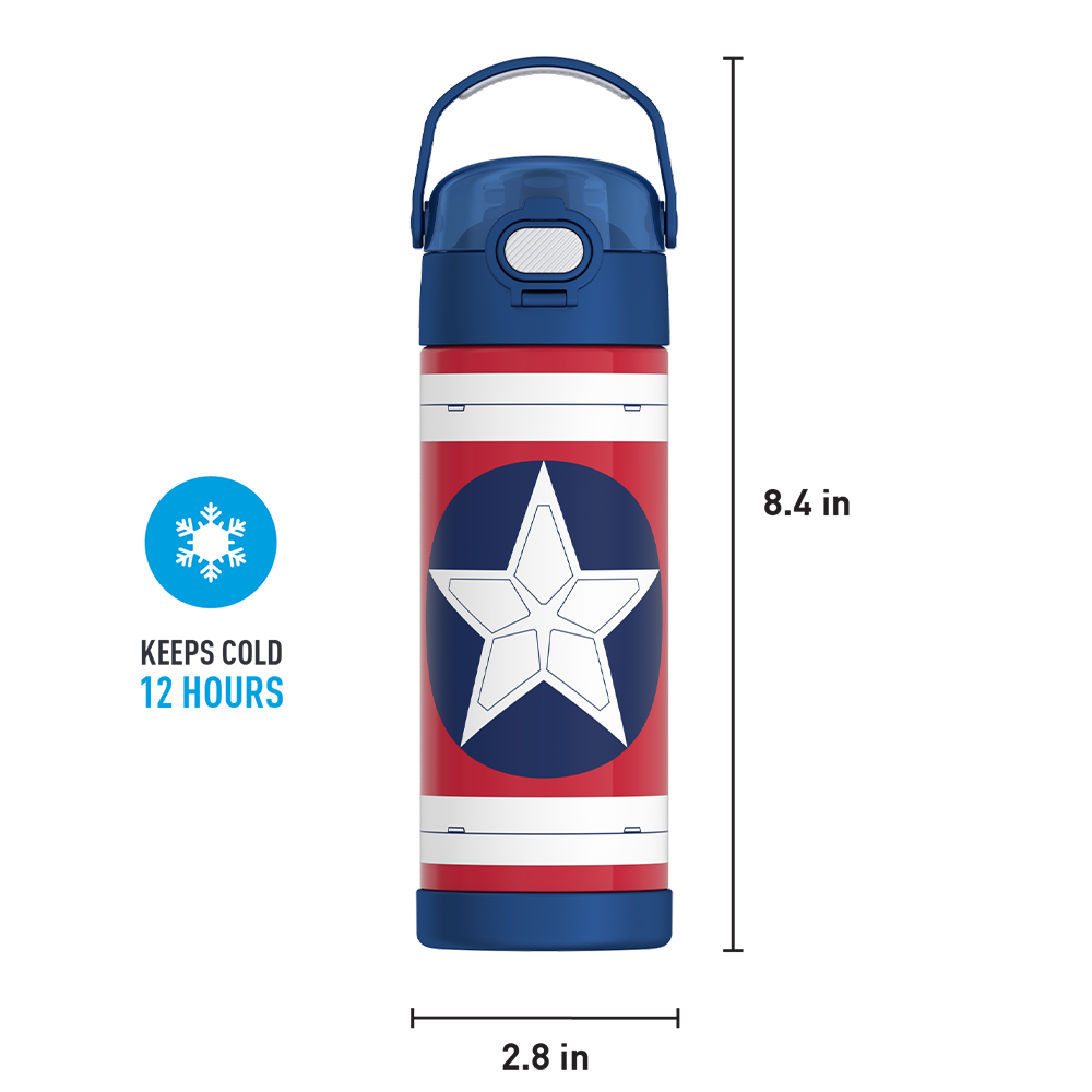16oz FUNtainer Water Bottle Captain America - Image 9