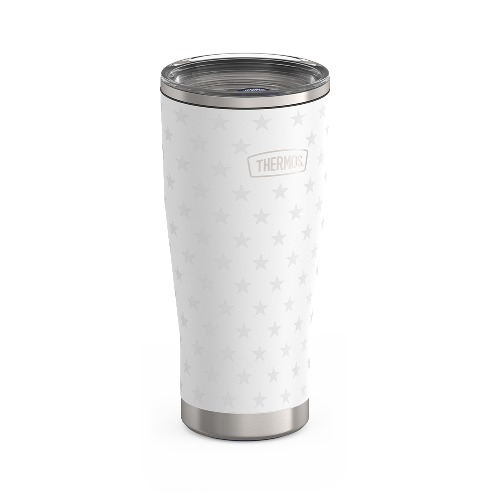 24oz ICON  TUMBLER WITH SLIDE LOCK LID - WHITE STARS - Image 2
